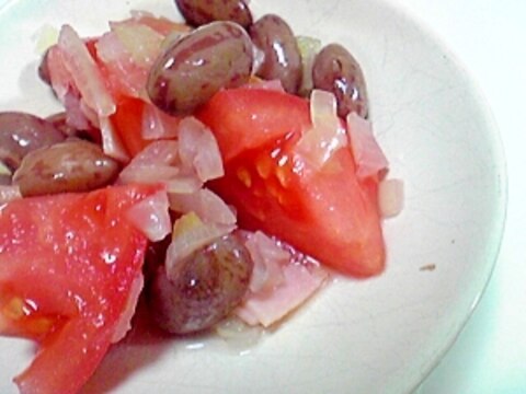 うずら豆とトマトのサラダ